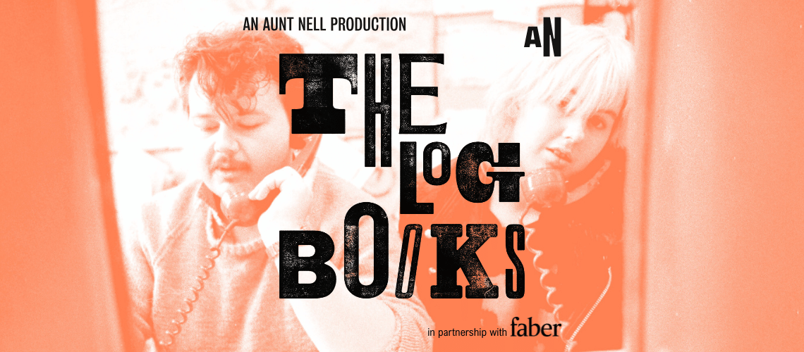 The Log Books podcast artwork with two volunteers in an orange background