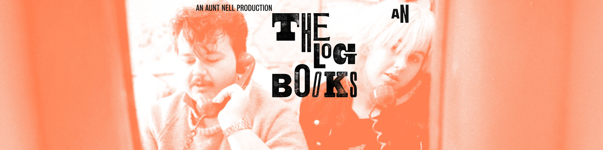 The Log Books podcast artwork with two volunteers in an orange background